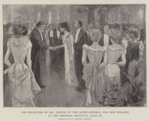 Der Empfang von Mr. Seddon durch den Generalagenten für Neuseeland am Imperial Institute, 16. Juni von Henry Charles Seppings Wright
